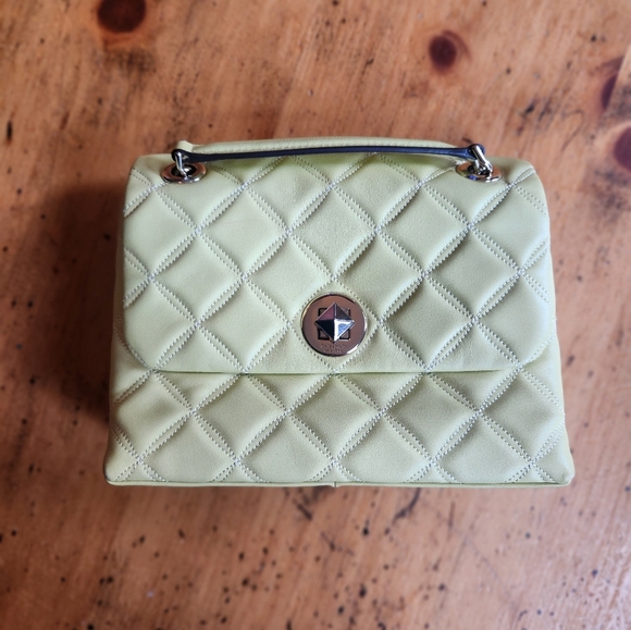 Kate Spade Natalia Quilted Chain Medium Shoulder Bag Crossbody Frosty Lime - Picture 12 of 15